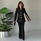 ✨Elegante Tweedelige Dames Set 👖 Blazer met Gesplitste Mouwen & Broek | Nu 50% KORTING ⏳