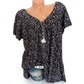 Korte mouw met v-hals print