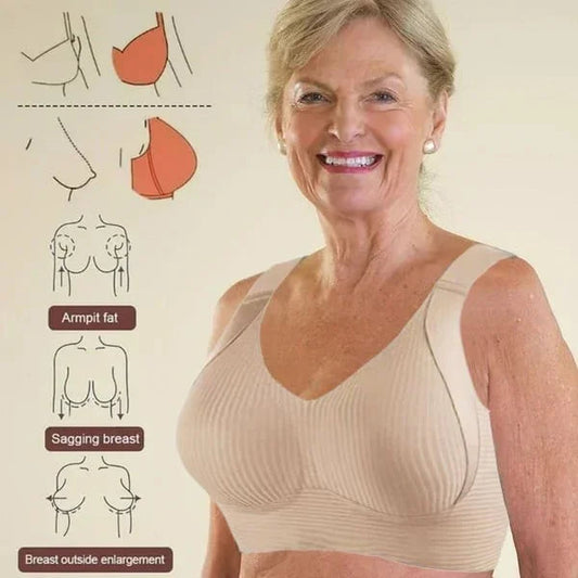 💕Geribbelde zijden push-up bh voor dames zonder stalen ring, verstelbaar🌸