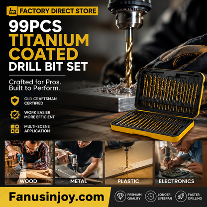 🔧 Fabrieksuitverkoop - 99-delige Titanium Boorset