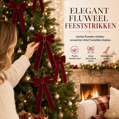 Grote fluwelen kerststrikken