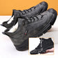 💖Wintercadeau💥Leren herensneakers met inzet van synthetisch bont