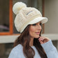 🎁Het beste cadeau voor haar 🎁👒 - dames wintermuts met korte rand🥰