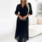 🔥Kerstspecials 49% KORTING✨Vrouwen V-hals Lichtgewicht Chiffon Jurken