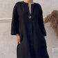 💟Casual Ademende 3/4 Mouwen V Hals Effen Kleur Jurk