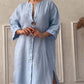 💟Casual Ademende 3/4 Mouwen V Hals Effen Kleur Jurk