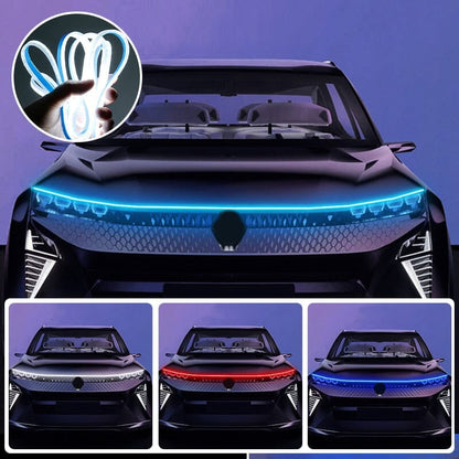 🌞 -50% ! ✨ Éclairage LED pour Capot de Voiture – Démarrage Dynamique Scan Start – 12 V Universel – Silicone + LED – 1,2/1,5/1,8 m – Blanc/Bleu/Rouge 🚗