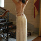 Sexy 2-delige set: rugloos haltertopje en maxi-rok