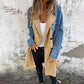 Middellange trenchcoat met denim-jeansnaden