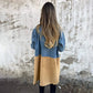 Middellange trenchcoat met denim-jeansnaden