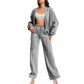 🍂Herfstkorting 50%🍂Dames Lange Mouw Rits Jas Trekkoord Joggingbroek 2-delige Sets