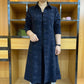 Lange dames Trenchcoat met knoopsluiting
