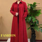 Lange dames Trenchcoat met knoopsluiting