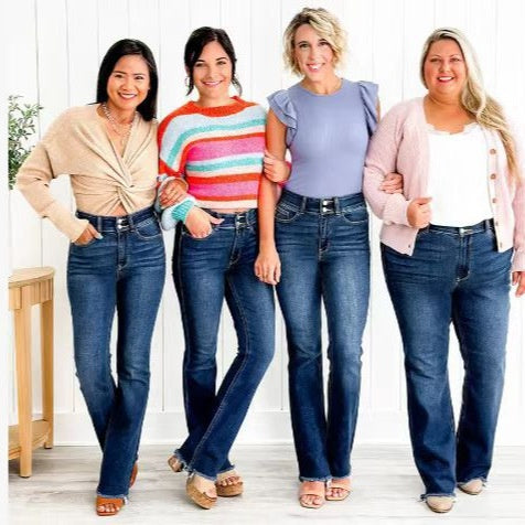 Dames Casual Hoge Taille Jeans met Zakken