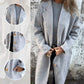 Dames lange mouw tweed revers jas