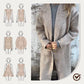 Dames lange mouw tweed revers jas