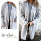 Dames lange mouw tweed revers jas