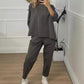 Dames Casual Effen Kleur Lange Mouw 2-delige Set