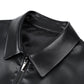 Heren Classic PU Leren Jas met Rits Voorkant