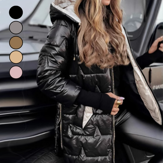 🔥Wintervoorverwarming vooraf - speciale aanbieding🔥Dames Winter Warme Gewatteerde Jas met Capuchon en Middellange Lengte