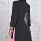 💕2025 Hot Sale💕 ombre Revel Neck Band Taill Ploeged Blazer Jurk
