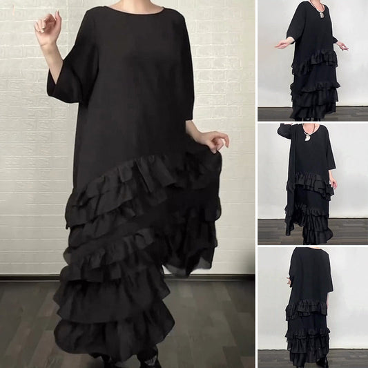 Oversized Gelaagde Jurk met Ruches 💃 Luchtig & Zwierig voor Elke Gelegenheid | Tijdelijk 50% KORTING ✨