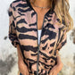 Dames zomerjack met rits en zebraprint