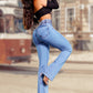👖Stretch flare jeans met hoge taille