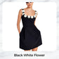🌸Speciale prijs🌸  Dames elegante jurk met bloemen versierd met vierkante kraag zakken