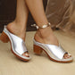Chunky Hak Slip-on Platform Sandalen met Blokhak