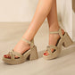 Dames Sandalen met Open Teen en Hoge Blokhak