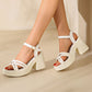 Dames Sandalen met Open Teen en Hoge Blokhak