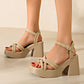 Dames Sandalen met Open Teen en Hoge Blokhak