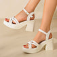 Dames Sandalen met Open Teen en Hoge Blokhak