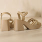 Dames Sandalen met Open Teen en Hoge Blokhak