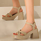 Dames Sandalen met Open Teen en Hoge Blokhak