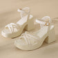 Dames Sandalen met Open Teen en Hoge Blokhak