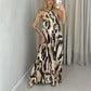 Maxi-jurk met halternek en print voor dames