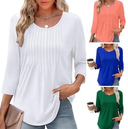 Women's 7-Part Sleeve Pleated Casual Top (Buy 3, Get Free Shipping)