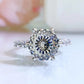 5 Karaat Maanlicht Sterling Zilveren Moissaniet Ring
