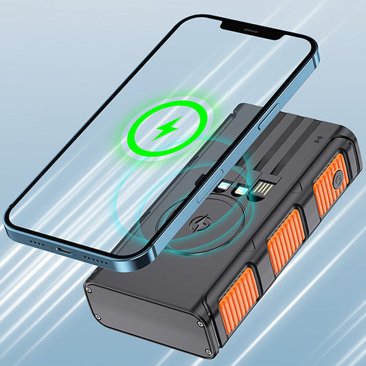 Draagbare Powerbank op Zonne-energie met Ingebouwde Oplaadkabels