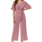 🔥Tijdelijke aanbieding - 49% korting🔥Jumpsuit met elegante V-hals en brede tailleband voor dames
