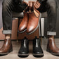 Vintage Chelsea Boots van Imitatieleer voor Heren