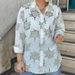 🍁Dames casual overhemd met botanische print✨