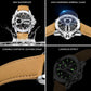 Multifunctioneel Waterdicht Lichtgevend Horloge voor Heren