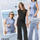 🌺Nieuwe dames casual top met kapmouwen, wijde pijpen, cropped broek, tweedelige sets