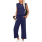 🌺Nieuwe dames casual top met kapmouwen, wijde pijpen, cropped broek, tweedelige sets