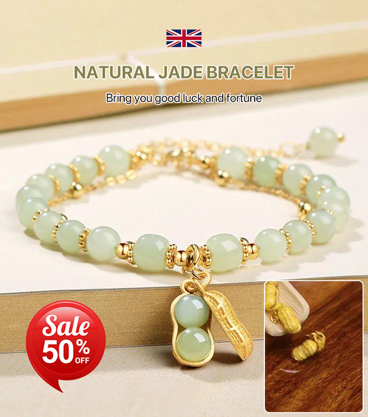 Natuurlijke jade armband met pinda hanger