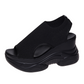 Dames wig sandalen met open teen