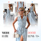 Dames Denim Midi Jurk met Tailleband